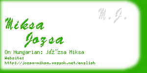miksa jozsa business card